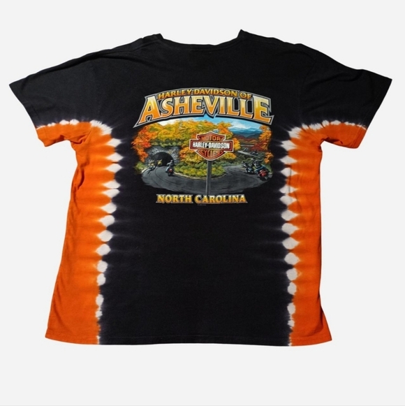 2013 Harley Davidson Reverse Tie Dye Asheville, North Carolina T-shirt - Picture 2 of 6